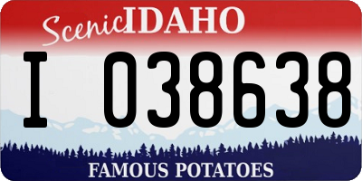 ID license plate I038638
