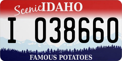 ID license plate I038660