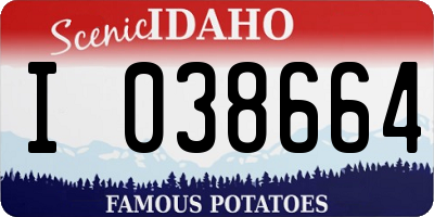 ID license plate I038664