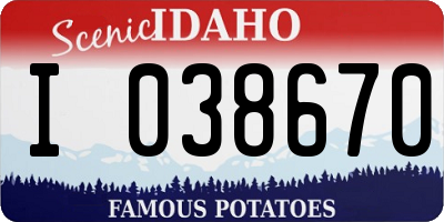 ID license plate I038670
