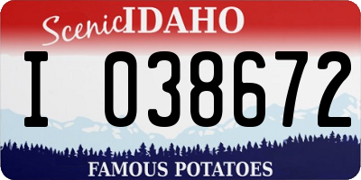 ID license plate I038672