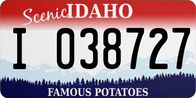 ID license plate I038727