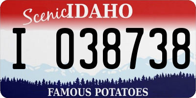 ID license plate I038738