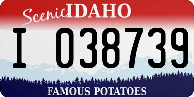 ID license plate I038739