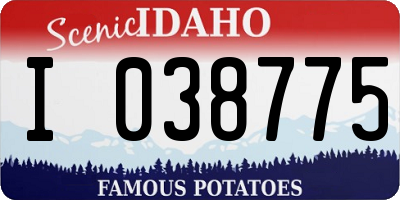 ID license plate I038775