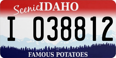 ID license plate I038812