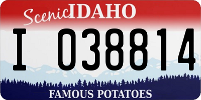 ID license plate I038814