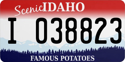 ID license plate I038823