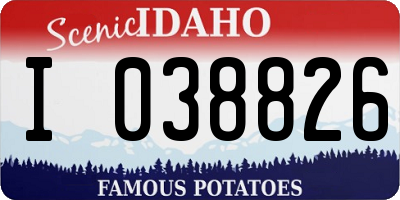 ID license plate I038826
