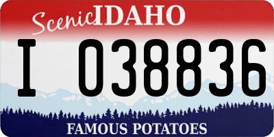 ID license plate I038836