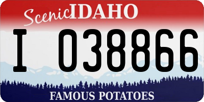 ID license plate I038866
