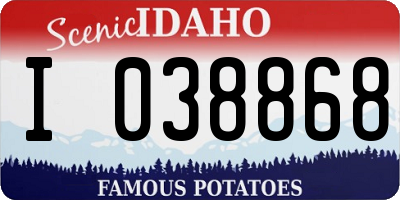 ID license plate I038868