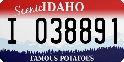 ID license plate I038891