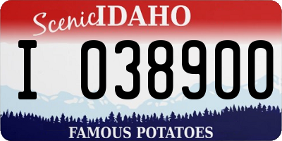 ID license plate I038900