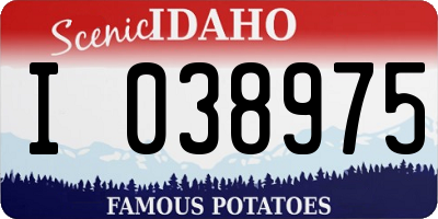 ID license plate I038975