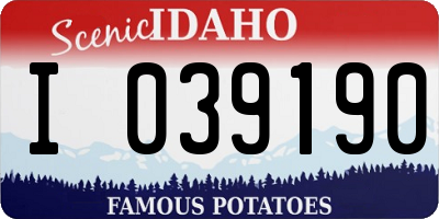 ID license plate I039190