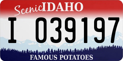 ID license plate I039197