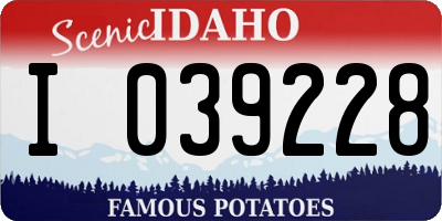 ID license plate I039228