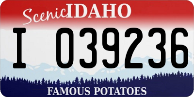 ID license plate I039236