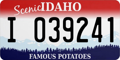 ID license plate I039241