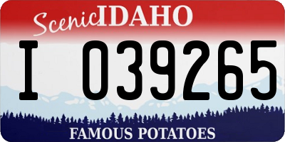 ID license plate I039265