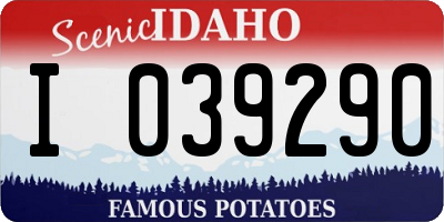 ID license plate I039290