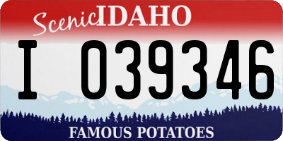 ID license plate I039346
