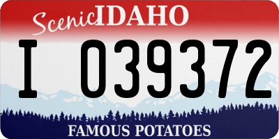 ID license plate I039372