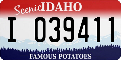 ID license plate I039411