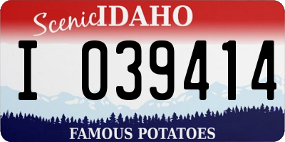 ID license plate I039414