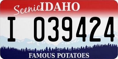 ID license plate I039424