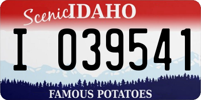 ID license plate I039541