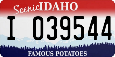 ID license plate I039544