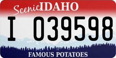 ID license plate I039598
