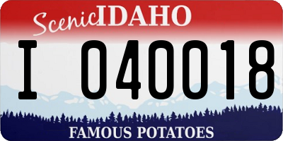 ID license plate I040018