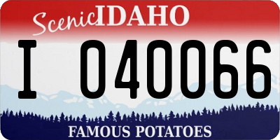 ID license plate I040066