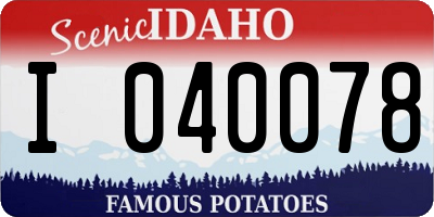 ID license plate I040078