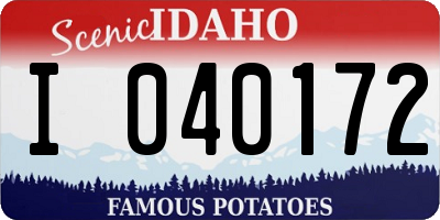 ID license plate I040172