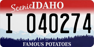 ID license plate I040274