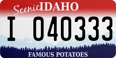 ID license plate I040333