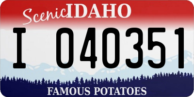 ID license plate I040351