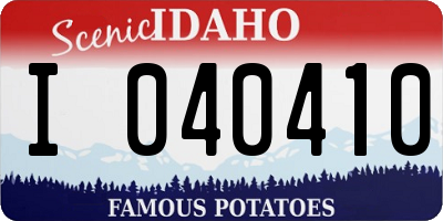 ID license plate I040410