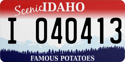 ID license plate I040413