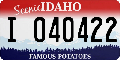 ID license plate I040422