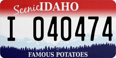 ID license plate I040474