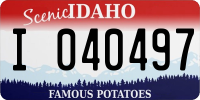 ID license plate I040497