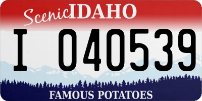 ID license plate I040539