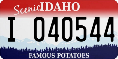 ID license plate I040544