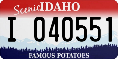 ID license plate I040551