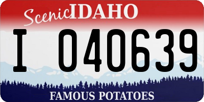 ID license plate I040639